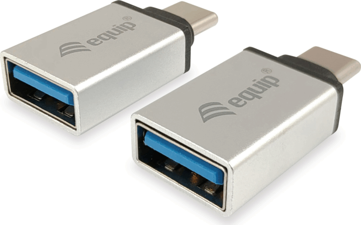 Equip USB-C apa - USB-A anya átalakító - Ezüst (2 db / csomag)