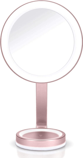 BaByliss 9450E LED Asztali kétoldalas kozmetikai Sminktükör Ø 20 cm - Pink