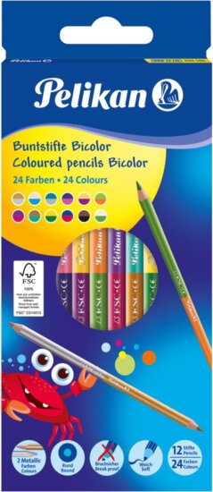 Pelikan: Bicolor színes ceruza 12 darabos