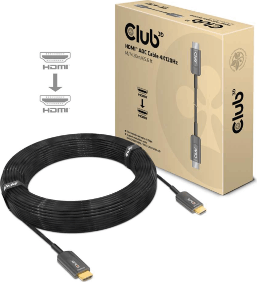 Club3D HDMI - HDMI AOC kábel 20.0m Fekete