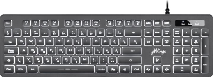 gWings GW470kb USB Vezetékes Slim Billentyűzet HU - Fekete gWings GW470kb USB Vezetékes Slim Billentyűzet HU - Fekete