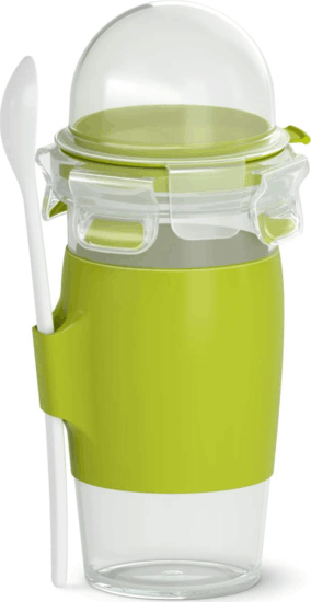 Emsa CLIP & GO 450ml BPA Mentes Hordozható Műanyag Müzlis Bögre - Zöld