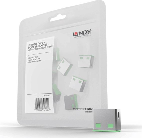 Lindy USB Portblokkoló (kulcs nélkül) Zöld - 10db
