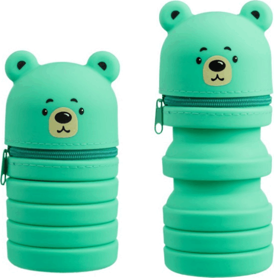 Nebulo: Szilikon maci tolltartó - Zöld