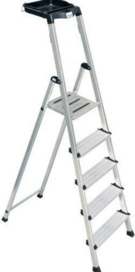 Krause Secury 126535 5 lépcsőfokos alumínium állólétra Krause Secury 126535 5 lépcsőfokos alumínium állólétra