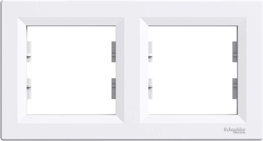 Schneider ASFORA Villanykapcsoló Keret vízszintes 2-es fehér
