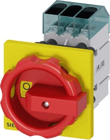 Siemens 3LD3454-0TK53 22kW Panelre szerelhető piros-sárga kar főkapcsoló