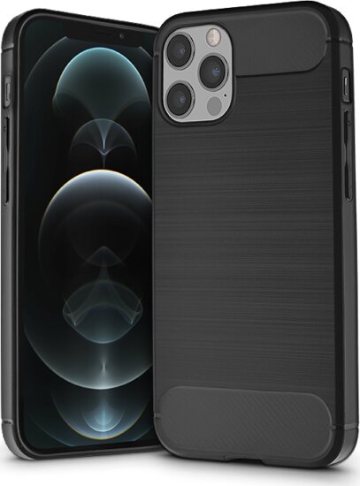 Haffner Carbon Apple iPhone 12 Pro Max Szilikon Hátlap - Fekete