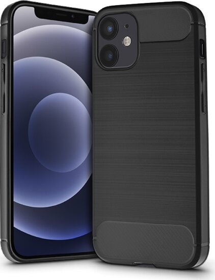 Haffner Carbon Apple iPhone 12 Mini Szilikon Hátlap - Fekete