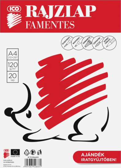 ICO Süni 20 lapos A4 famentes rajzlap