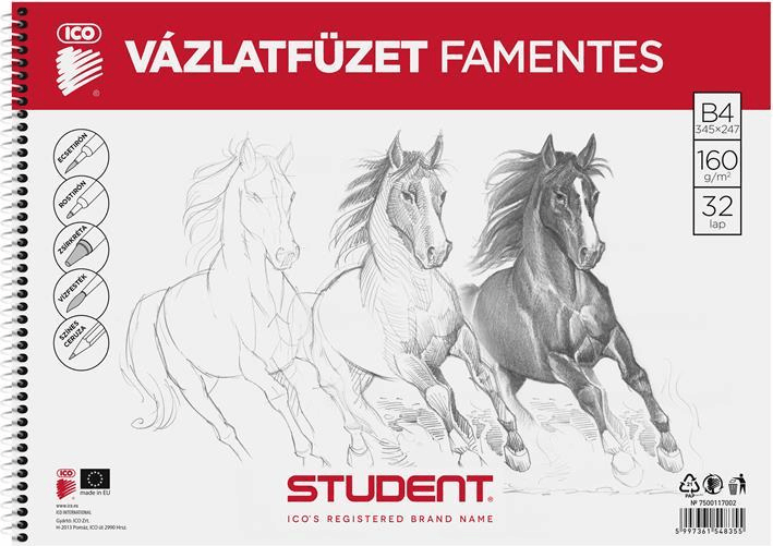 ICO Student B4 famentes vázlatfüzet