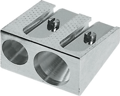 ICO 2 lyukú fém hegyező - Ezüst