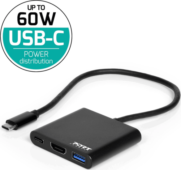 Port Designs 900140 USB-C mini dokkoló USB-C/HDMI/USB Fekete Port Designs 900140 USB-C mini dokkoló USB-C/HDMI/USB Fekete