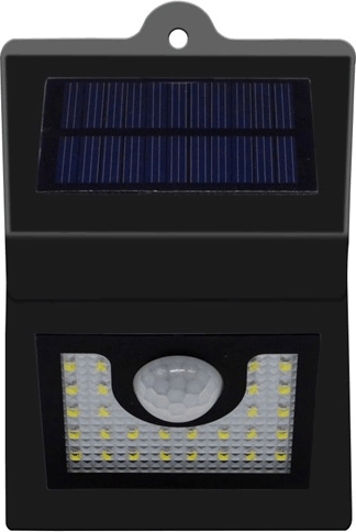 IRIS MSL-018CW-BB-28LED napelemes mozgásérzékelő Fali LED lámpa - Fekete