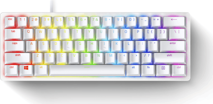Razer Huntsman Mini (Purple Switch) Mechanikus USB Gaming Billentyűzet US - Fehér (Mercury)