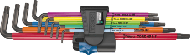 Wera 967/9 TX XL Multicolour HF 1 L-kulcs készlet tartófunkcióval (9 db/csomag)