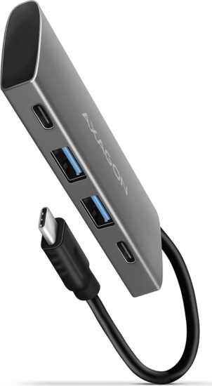 Axagon HMC-4G2 USB3.2 Gen 2 HUB (2+2 port) Ezüst-fekete