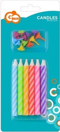 Godan: Születésnapi 12 darabos színes spirál gyertya 8 cm