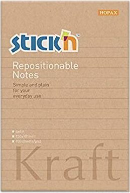 StickN KraftNotes 150x101mm Vonalas jegyzettömb - Natúr (100 lap / tömb)