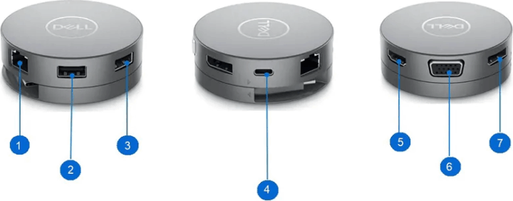 Dell DA310 7in1 Mobile Adapter - Dokkoló USB-C eszközökhöz