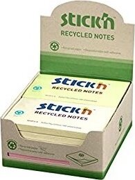 StickN 78x127mm újrahasznosított jegyzettömb 12 tömb - Sárga (100 lap / tömb)