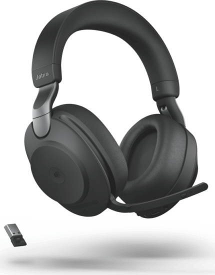 Jabra Evolve2 85 (Microsoft Teams, USB-A, Töltőállomás) Vezeték nélküli Headset Fekete