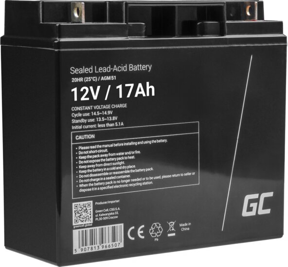 Green Cell AGM51 12V 17Ah AGM Akkumulátor Green Cell AGM51 12V 17Ah AGM Akkumulátor
