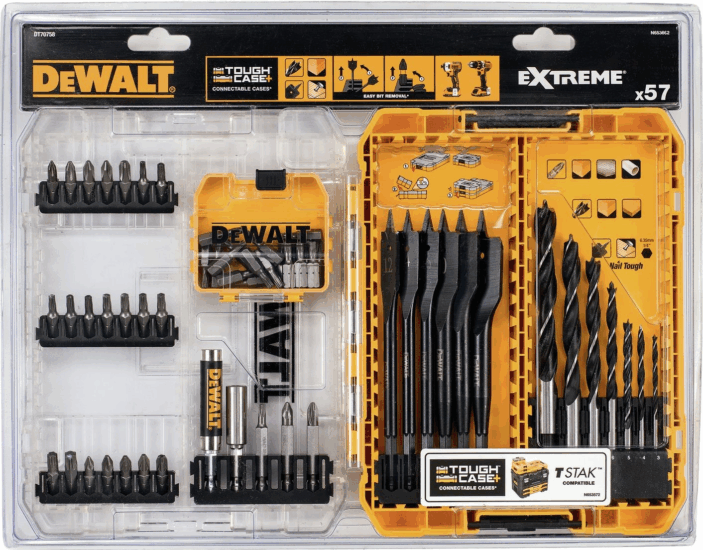 DeWALT DT70758 EXTREME IMPACT Fúrószár és bitkészlet (57 db/csomag) DeWALT DT70758 EXTREME IMPACT Fúrószár és bitkészlet (57 db/csomag)