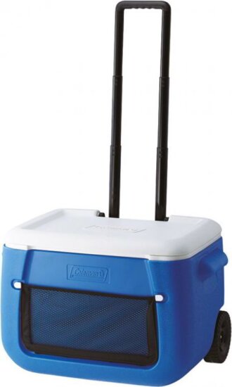 Coleman: 50QT Wheeled Mesh hűtőláda - Kék/fehér