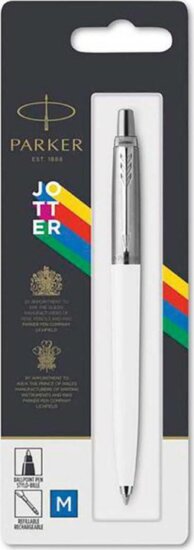 Parker Royal Jotter Original BL ezüst klipszes fehér golyóstoll - M Parker Royal Jotter Original BL ezüst klipszes fehér golyóstoll - M