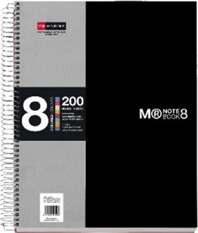 Miquelrius 8x25lapos A4 vonalas fekete spirálfüzet
