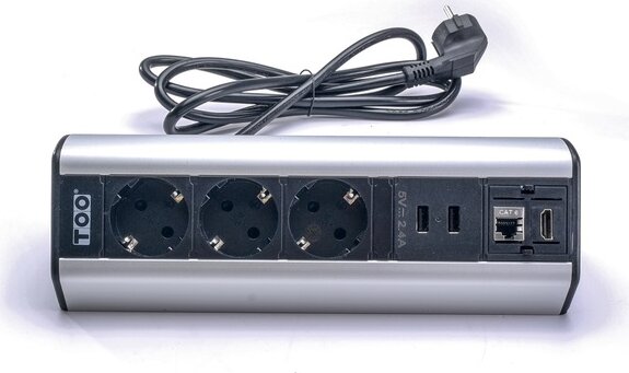 TOO DPS-114-3S 3-as asztalra rögzíthető elosztó