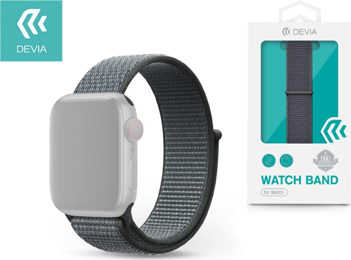 Devia Apple Watch S1/2/3/4/5/6/SE Szilikon szíj 42/44 mm - Szürke
