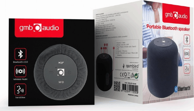 Gembird SPK-BT-15-R Bluetooth hangszóró - Fekete Gembird SPK-BT-15-R Bluetooth hangszóró - Fekete