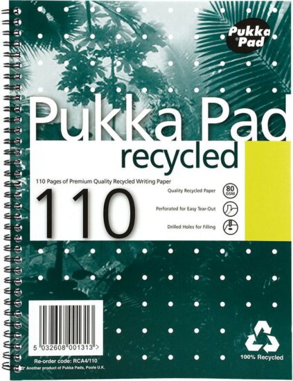 Pukka Pad Recycled 55 lapos A5 vonalas spirálfüzet