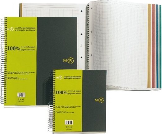 Miquelrius Recycled 4x30 lapos A4 kockás spirálfüzet Miquelrius Recycled 4x30 lapos A4 kockás spirálfüzet
