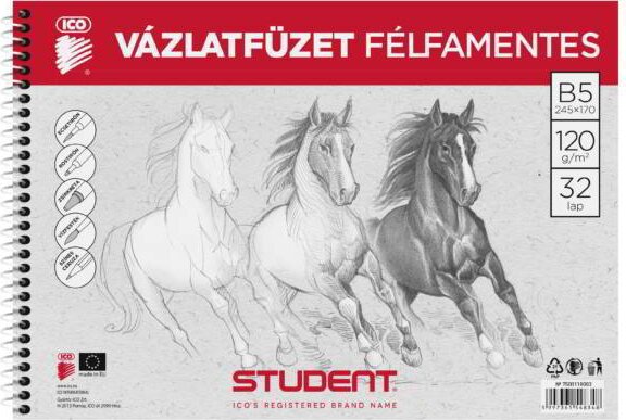 ICO Student 32 lapos B5 félfamentes vázlatfüzet ICO Student 32 lapos B5 félfamentes vázlatfüzet