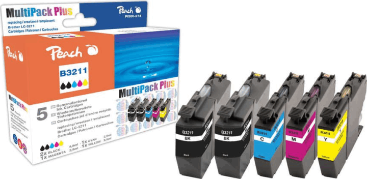 Peach (Brother LC-3211) Tintapatron Multi Pack Plus