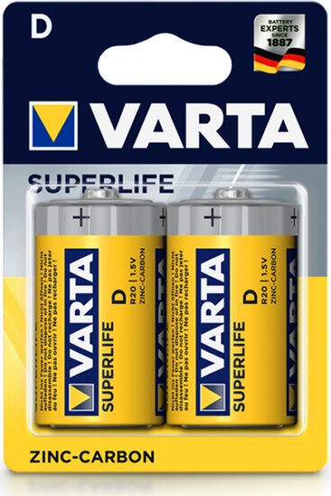 Varta VR0021 Superlife Zinc-Carbon R20 D Góliát elem (2db/csomag)