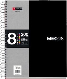 Miquelrius 8x25 lapos A4 kockás spirálfüzet - Fekete