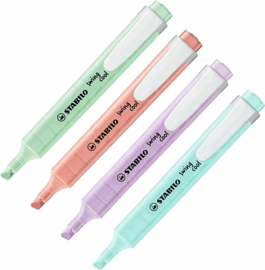 Stabilo Swing Cool Pastel 1-4mm Szövegkiemelő készlet - Vegyes színek (4 db / csomag)