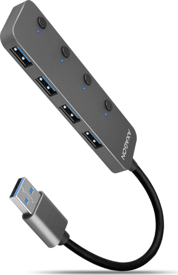Axagon HUE-MSA USB 3.2 HUB (4 port) Szürke