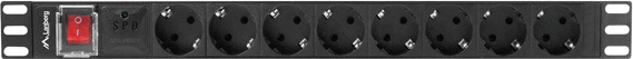 Lanberg PDU-08F-0200-BK túlfeszültség védő elosztó - Fekete