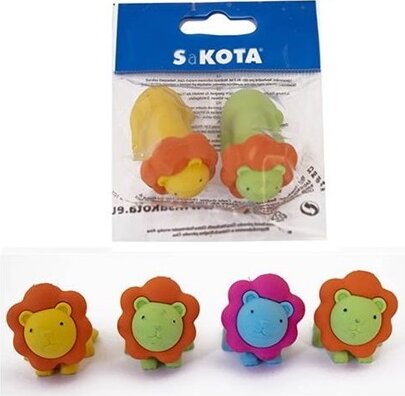 Sakota oroszlán alakú radír többféle (2 darab/csomag)