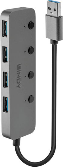 Lindy 43309 USB 3.0 HUB (4 port) Szürke Lindy 43309 USB 3.0 HUB (4 port) Szürke