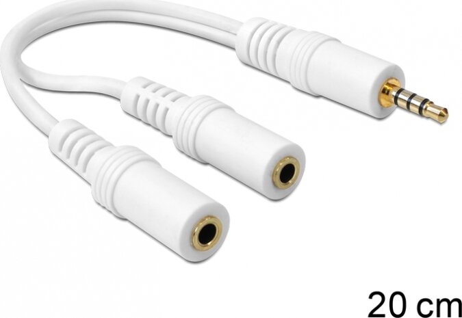 Delock 65447 sztereo jack apa 3.5 mm > 2 x sztereó jack anya 3.5 mm 4 pin adapter