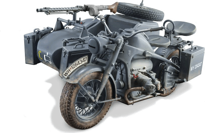 Italeri WWII KS 750 oldalkocsis motor műanyag modell (1:9)