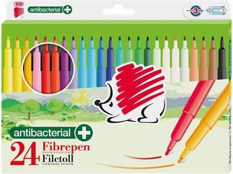 ICO "Süni 300" 1 mm Filctoll készlet - Vegyes színek (24 db / csomag)