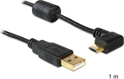 Delock 83147 USB-A male > USB micro-B male angled 90° left/right kábel 1m