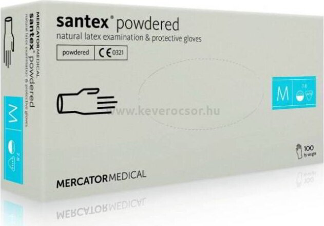 Santex Latex kesztyű M-es méret (100 db / doboz)